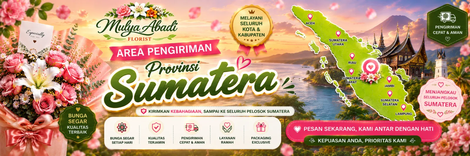 Area pengiriman Sumatera